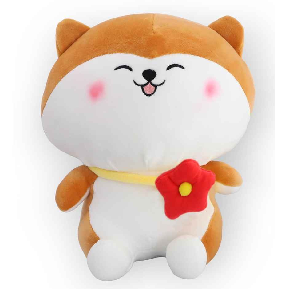 DearJoy Cat with a Flower - Brown & White, 25cm