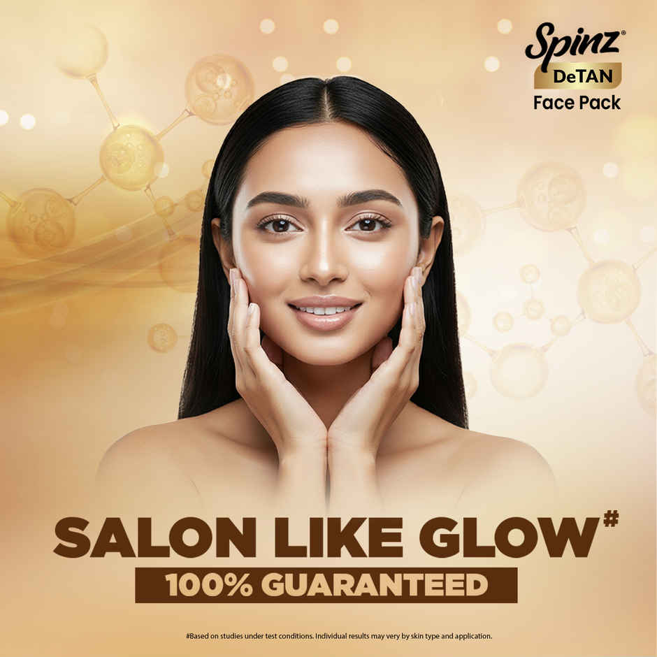 Spinz DeTan Face Pack with Besan, Honey and Kojic Acid | Instant Glow in 15 Minutes | No Bleach