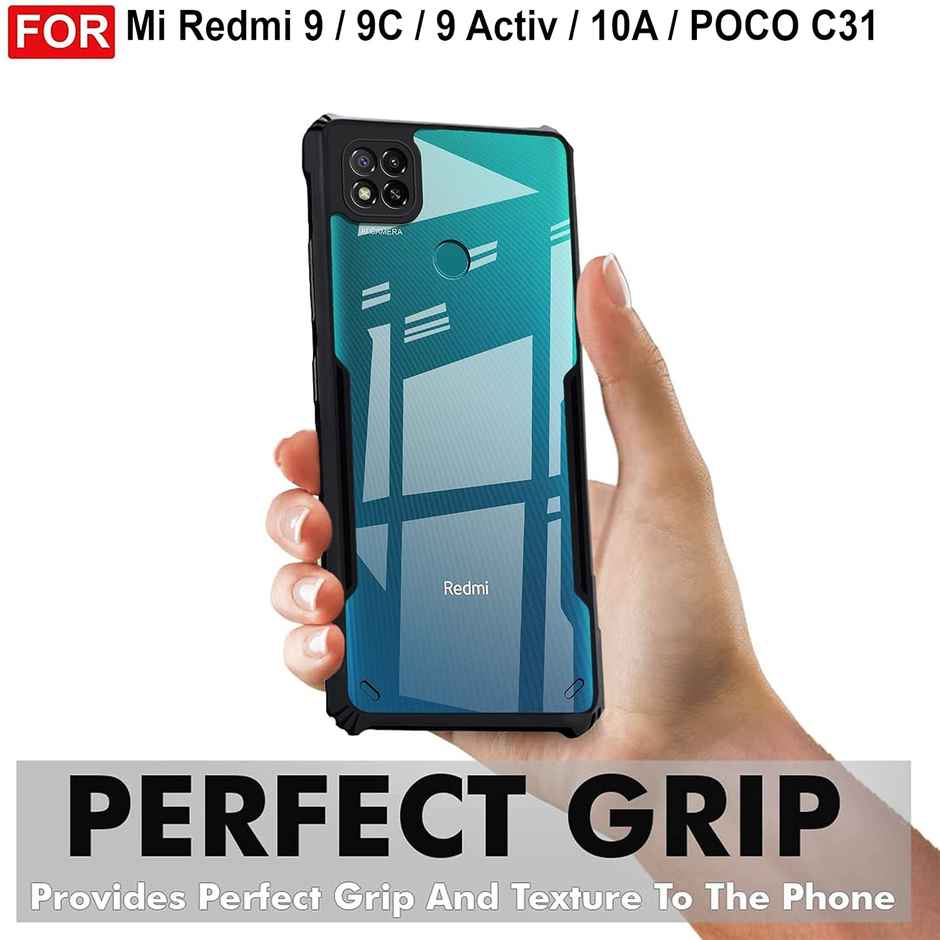 Zapcase Back Cover for Mi Redmi 10A|9|9C|9 Activ, Poco C31 | Matte-Black