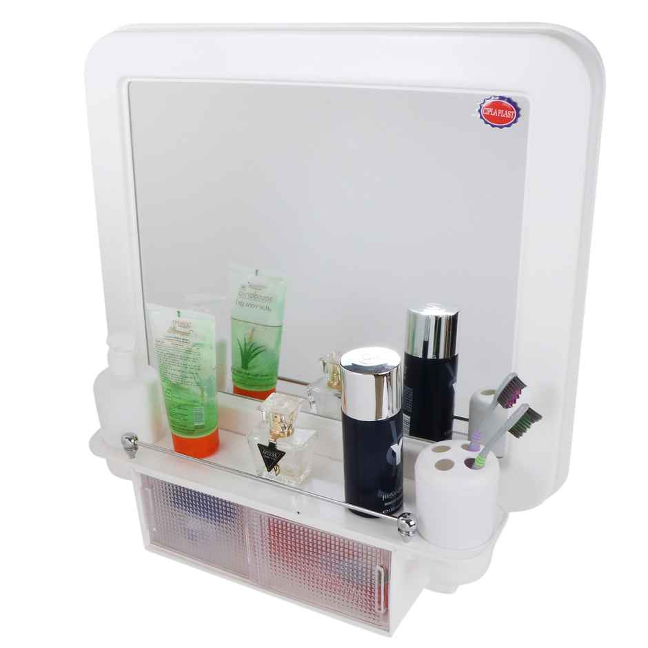 Cipla Plast Strong & Heavy Square D�cor Designer Mirror - White