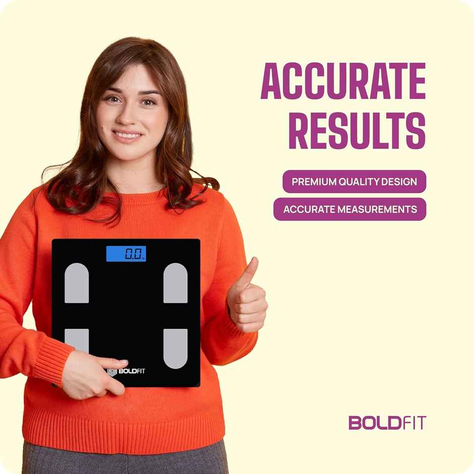 Boldfit Supreme Weight Machine For Body Weight Lcd Display Black Max Weight 180 Kgs