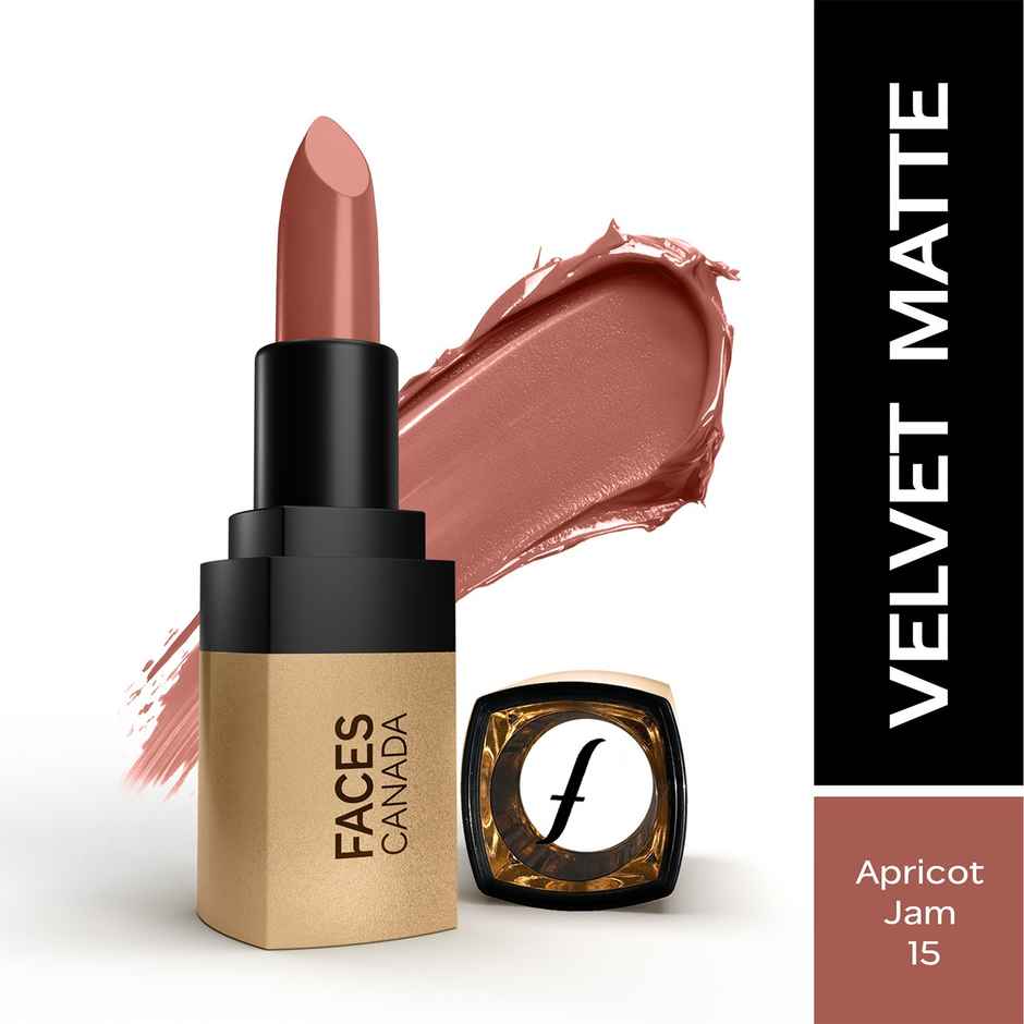 Faces Canada Comfy Matte Velvet Touch Lipstick - Apricot Jam 15, 4.2 g | 8Hr Stay | Intense Color