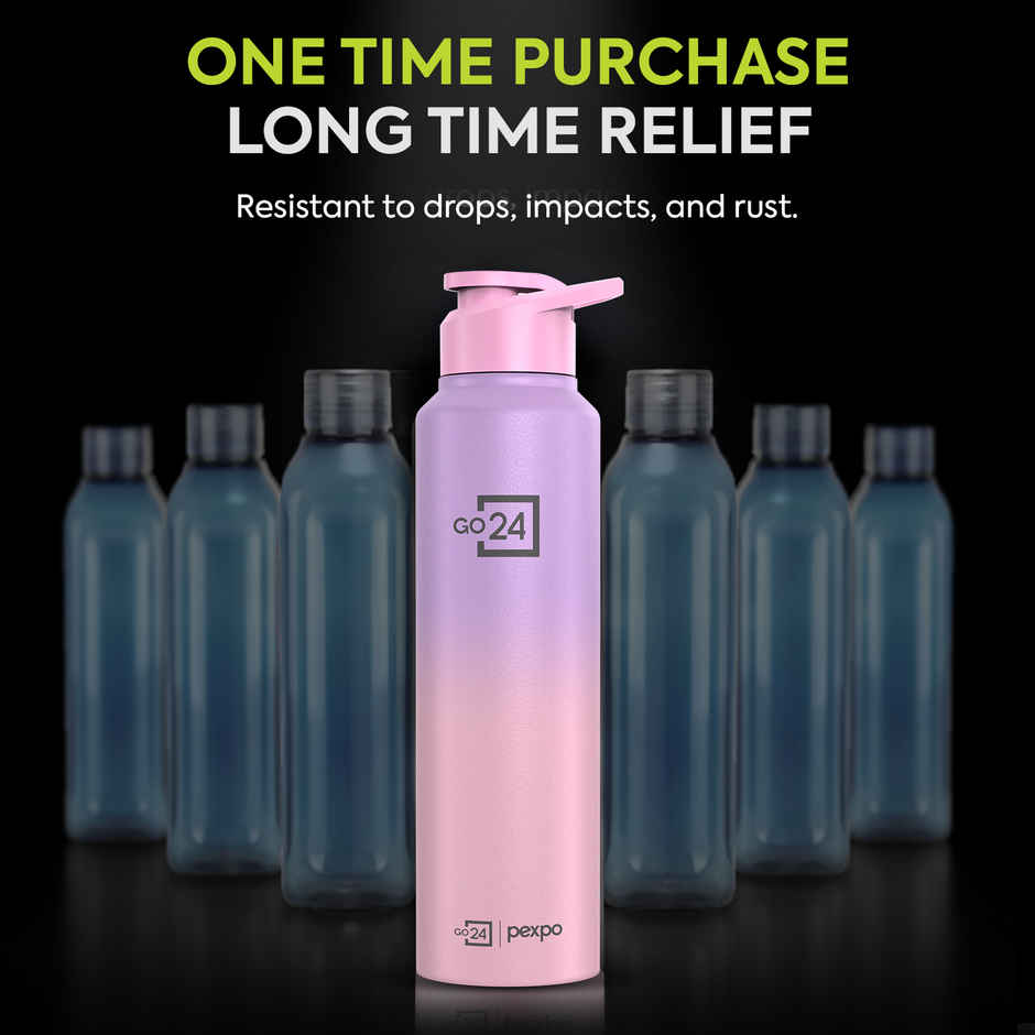 Go24 | Pexpo Craft Pro 1000 Ombre Stainless Steel Bottle | Purple Pink - 950 ml