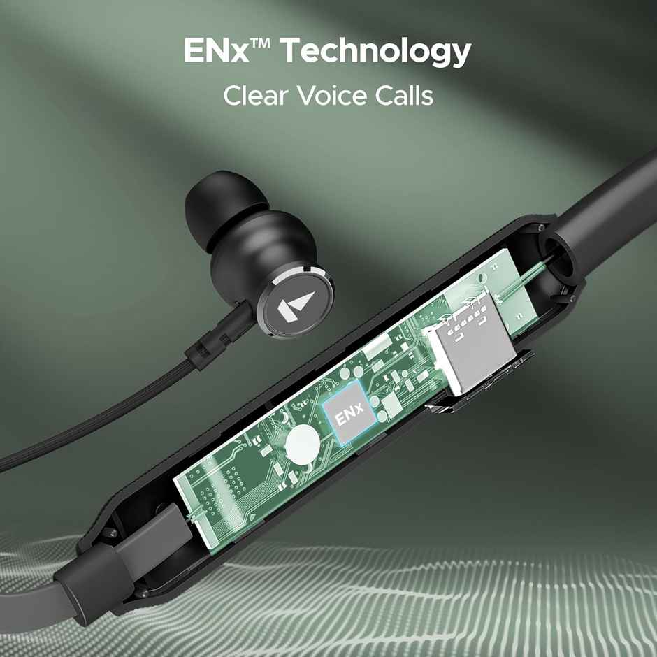 boAt Rockerz 195v2 Pro BT Neckband w/ 30H Playtime, ENx Technology & ASAP Charge (Active Black)