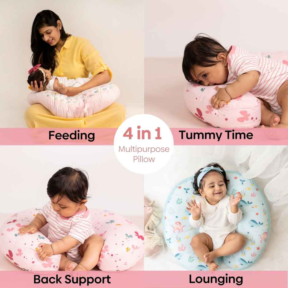 Haus & Kinder Cotton Breastfeeding Pillow | Removable Cover | Newborn Babies 0-12 Months | Woodland
