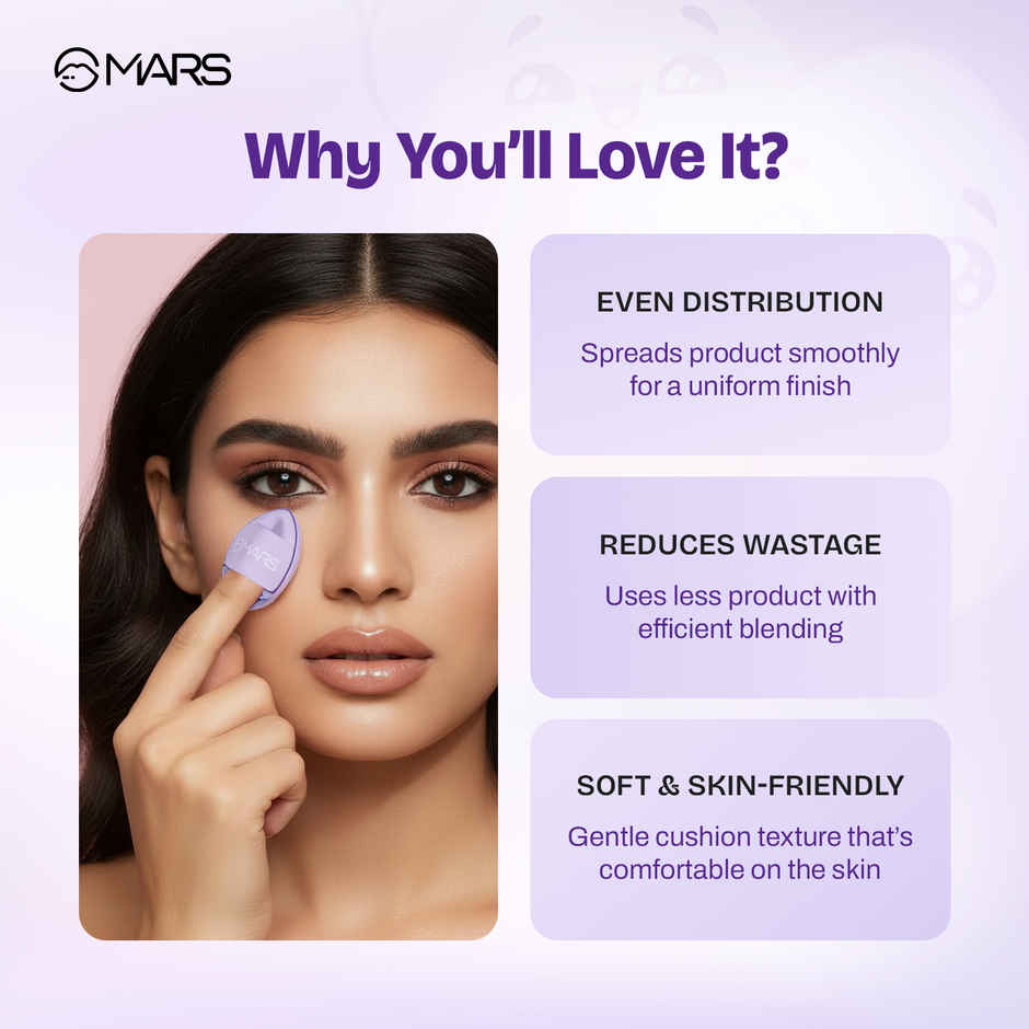 MARS Finger Fits Mini Makeup Puffs for Multipurpose Makeup