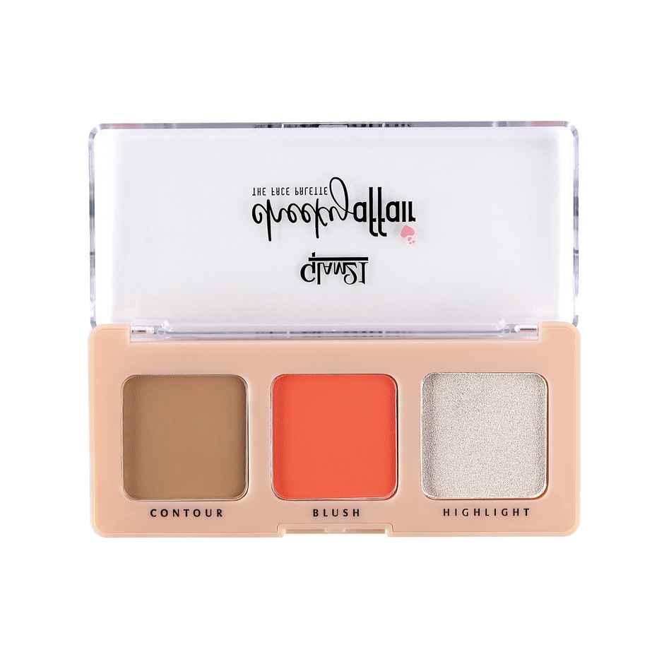 Glam21 Cheeky Affair the Face Palette | Palette 3 in 1 Contour, Blush & Highlight Palette-tangy