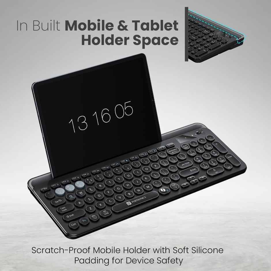 Portronics Bubble 3.0 Wireless Keyboard with Copilot AI | 2.4GHz & Bluetooth Connectivity