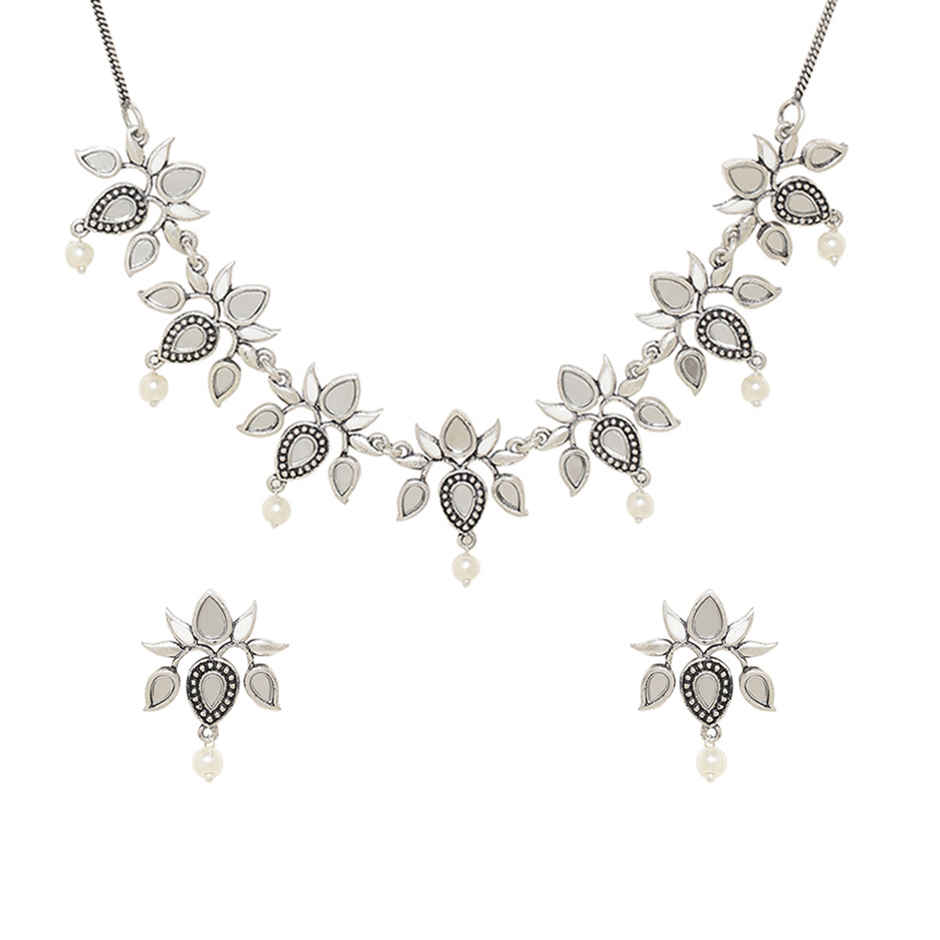 Voylla Amaira Mirror Details Necklace Set
