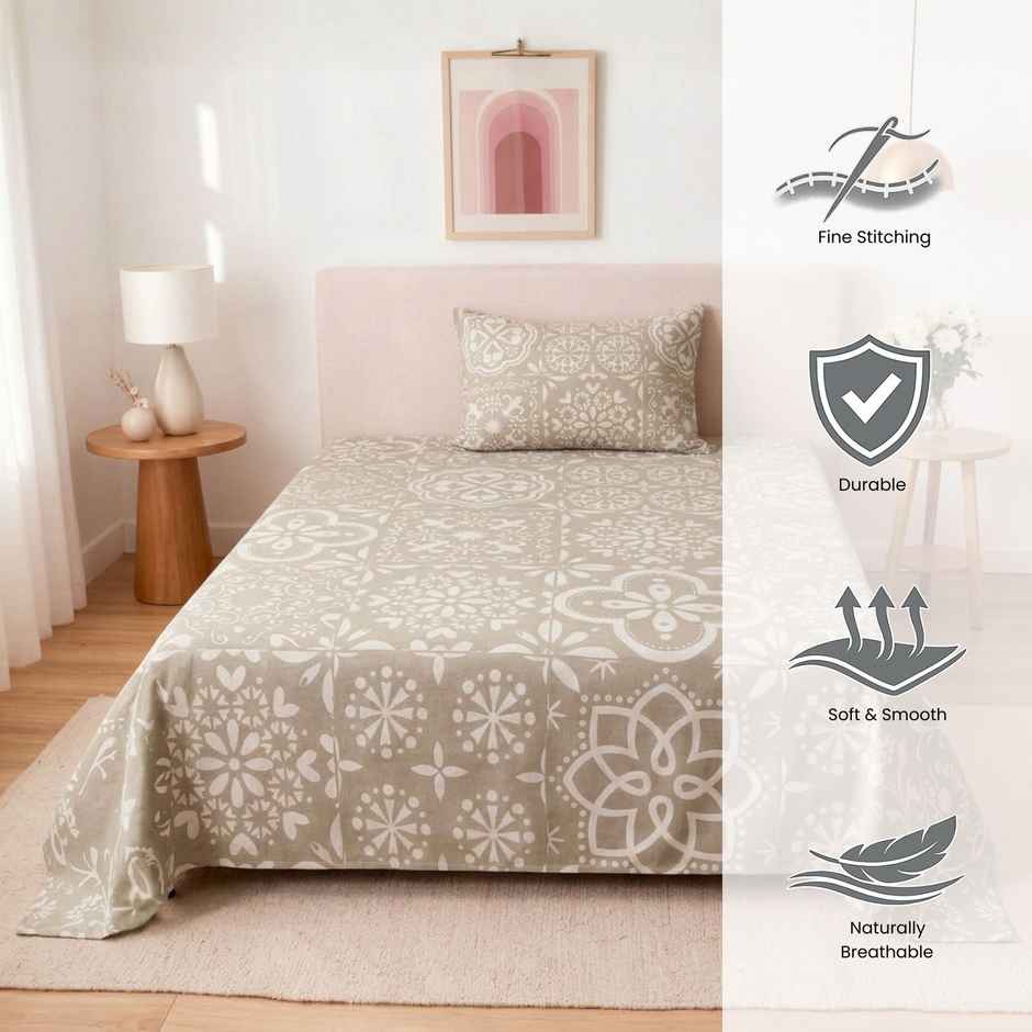 Status Crown Superfine Microfiber Single Bedsheet | Tuscan Taupe | 150 x 220 cm