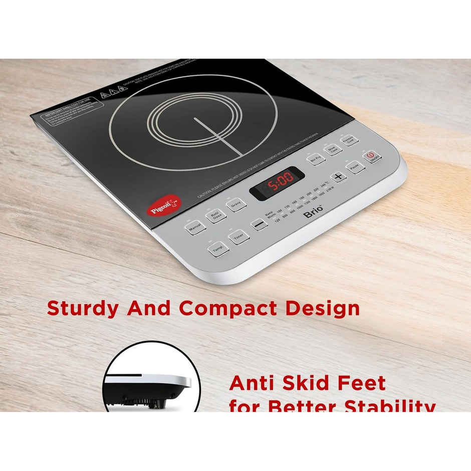 Pigeon Brio Plus 2100 W Induction Cooktop - Anti Skid Feet