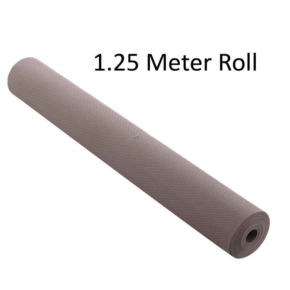 Kuber Industries 1.25 Meter Textured Anti Skid Mats for Drawer / Refrigerator | Brown |