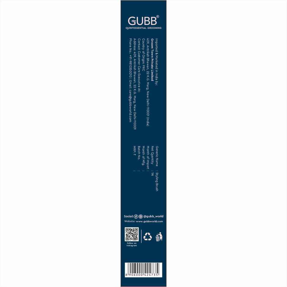 GUBB Styling Brush For Men & Women Vogue Range - Assorted