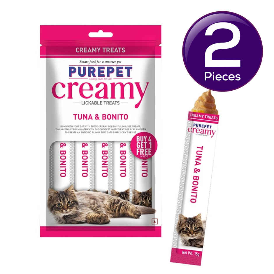Purepet Creamy Cat Lickable Cat Treat - Tuna & Bonito Combo