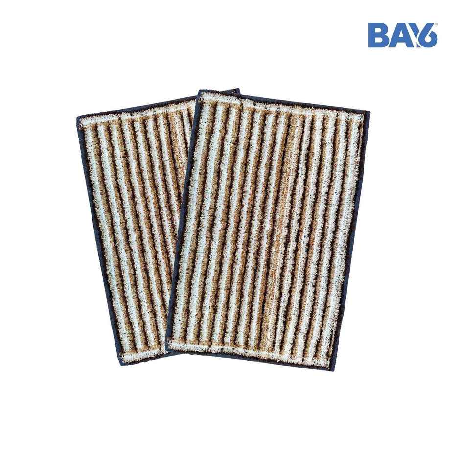 BAY6 Sona Microfiber Anti- Skid Doormat Set | 35 x 55 cm - Brown