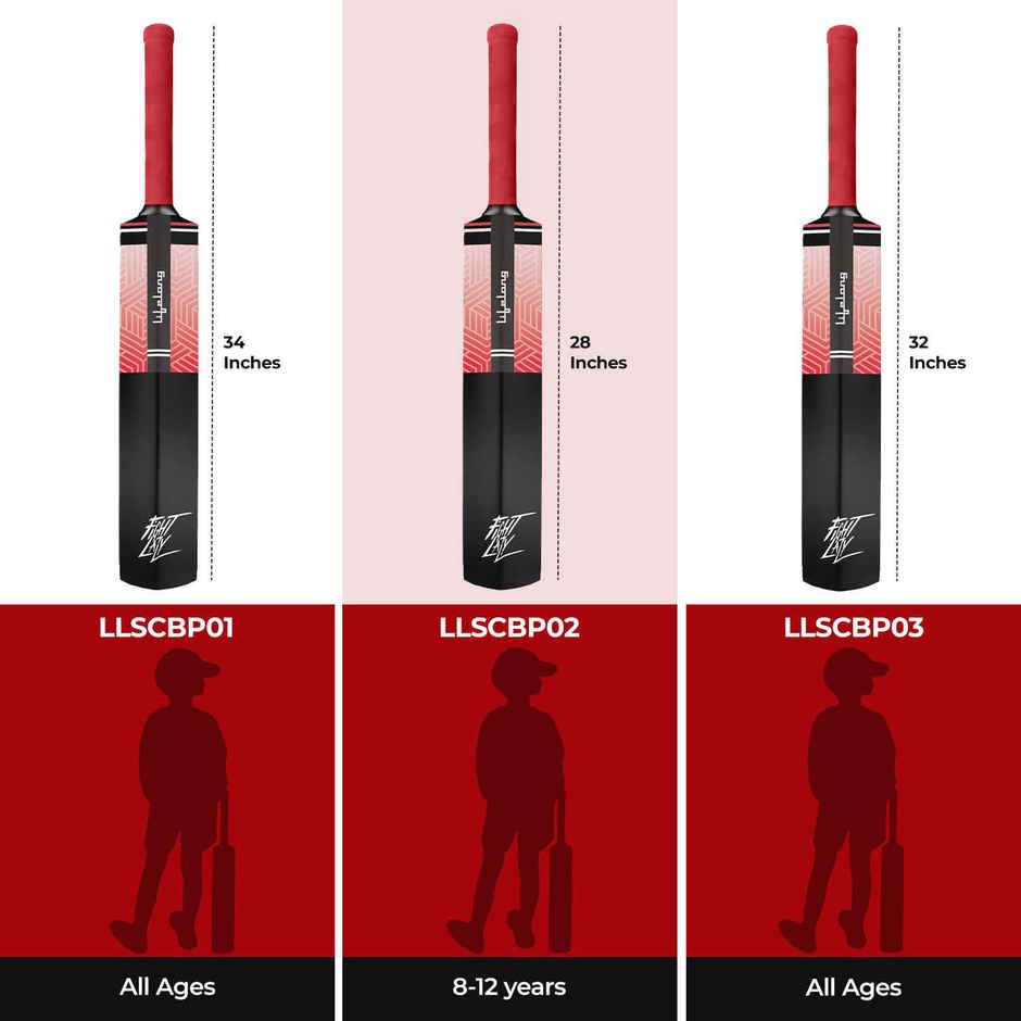 Lifelong 8-12 years Plastic Cricket Bat 28 Inch | Black & Red