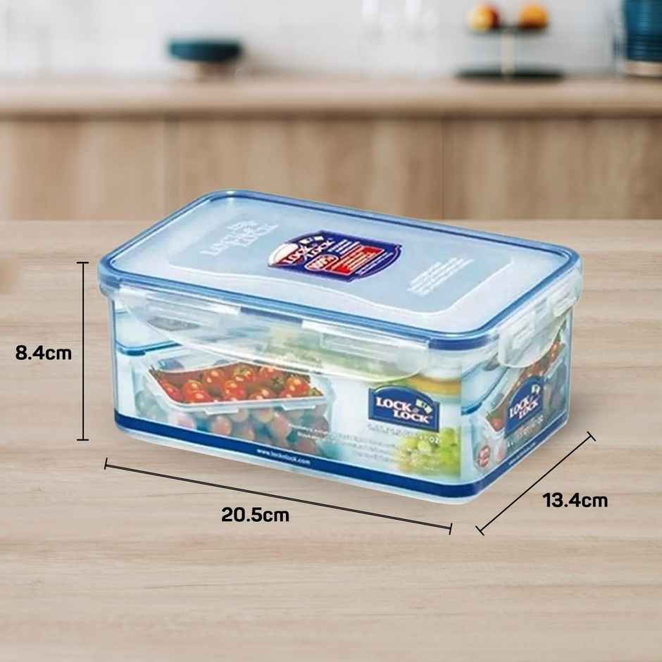 LocknLock HPL817H Classics Rectangular Plastic Airtight Storage Containers | Transparent - 1.4 L