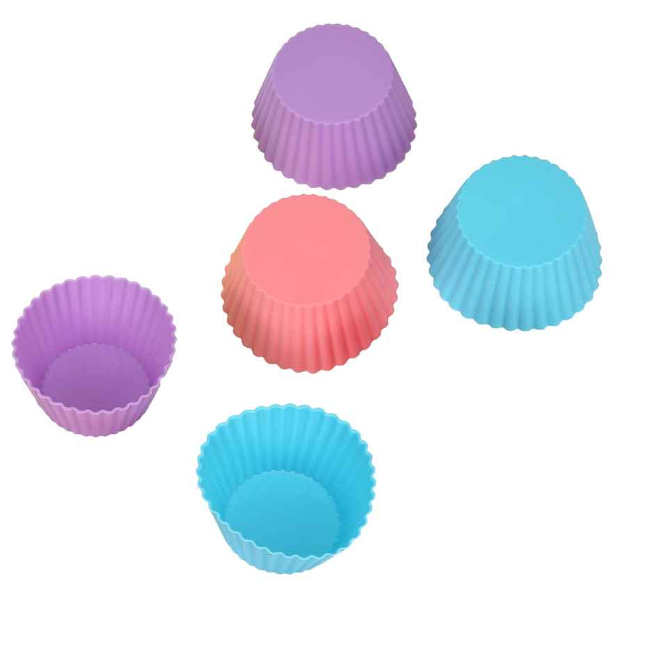 Clazkit Silicone Muffin Cup Moulds - 8 Pieces | Assorted
