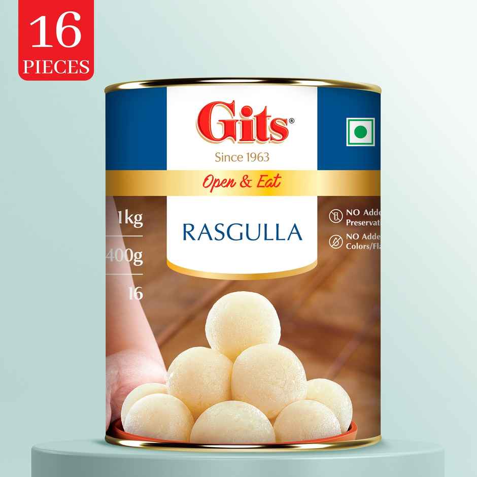 Gits Rasgulla Open & Eat Tin | Soft & Juicy