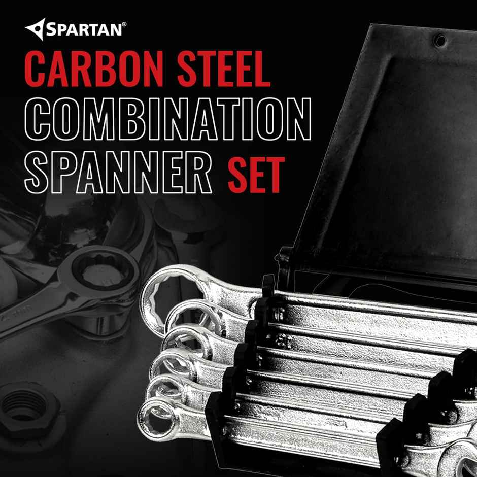 Spartan Carbon Steel Combination Spanner Set/Wrench Set/Tool Kit Multipurpose