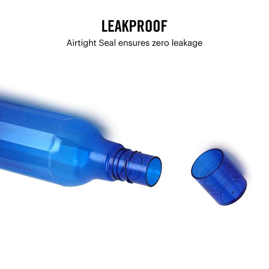 Cello Plastic Aqua Sparkle Water Bottle, 100% Food Grade, Leak Proof and Break Proof | Blue - 1 L
