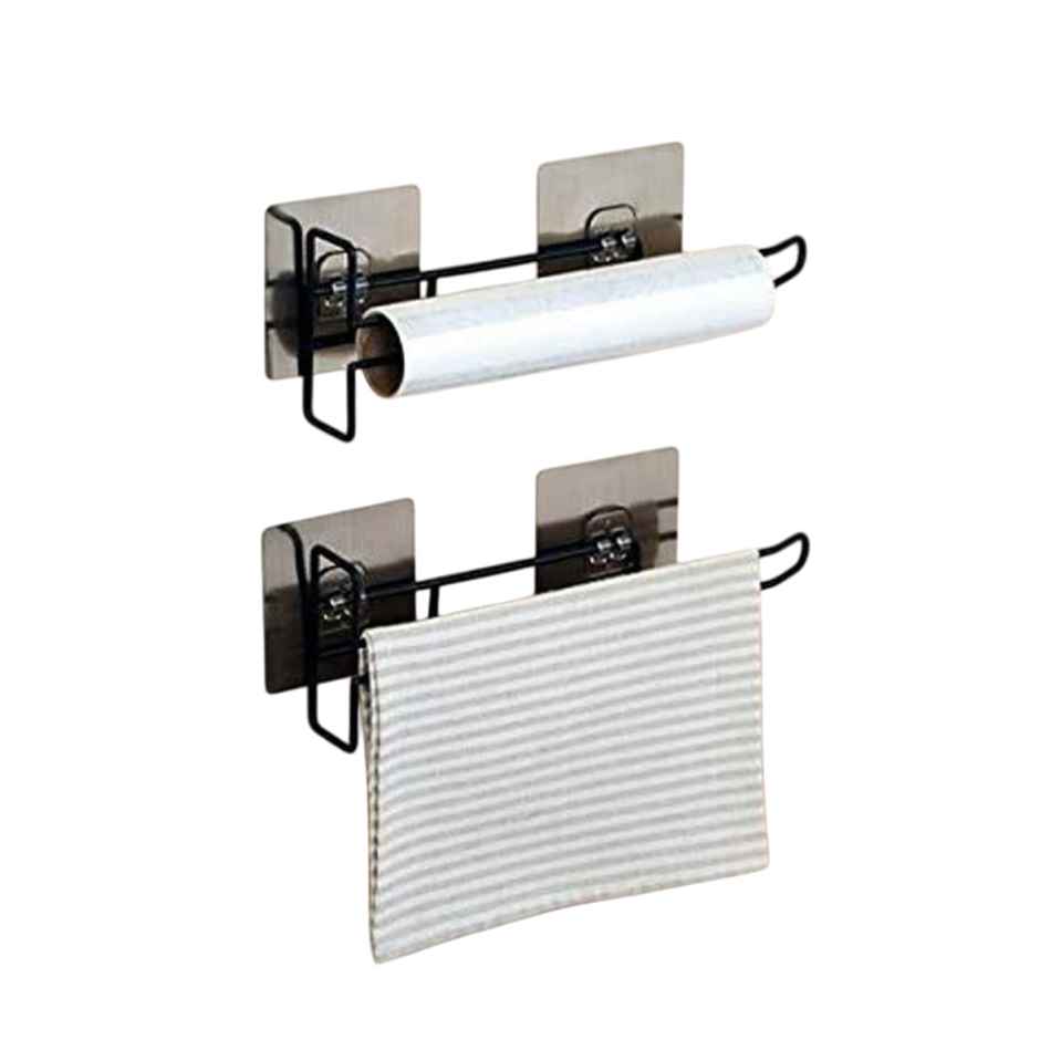 Perpetual Tissue Paper Holder | GI Steel Self-Adhesive Roll Holder for Bathroom | Pack of 2