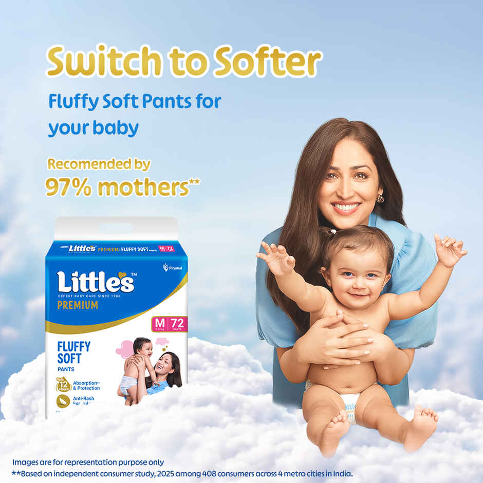 Little's Fluffy Soft Premium Baby Pant Style Diaper | M | Leakage Free | 72 pcs