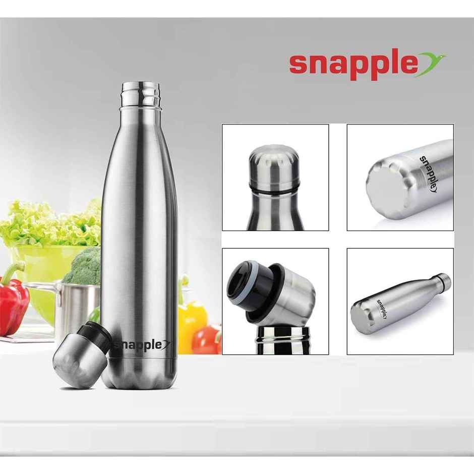 Snapple Stainless Steel Cola Water Bottle Hot and Cold 24Hr | Silver | 1 L