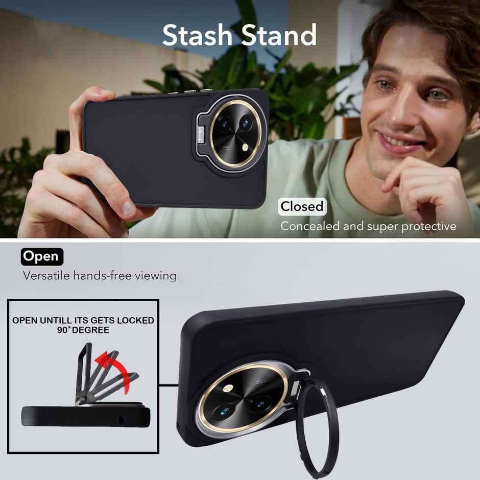 Artistque Case for Vivo T3x 5g Back Cover - Camera Stand