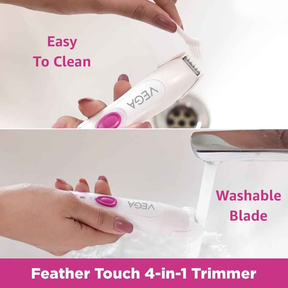 VEGA 4-In-1 Trimmer For Women, Suitable For Trimming Eyebrows,Nose Face & Bikini Area(Vhbt-03)White