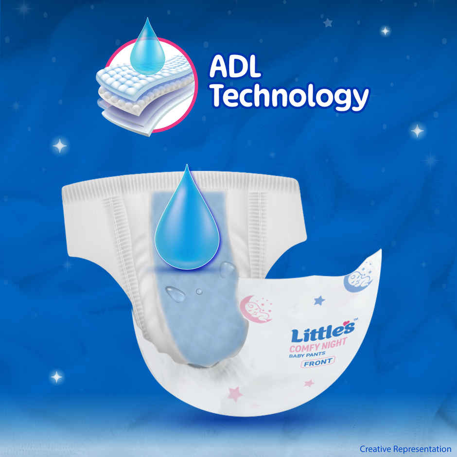 Littles Baby Diapers Pants | Comfy Nights | 7-12 kg | M
