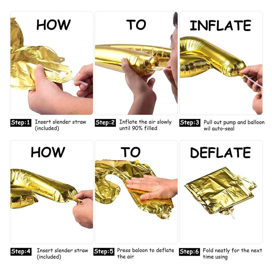 Party Propz Happy Birthday Golden Foil Balloons Set