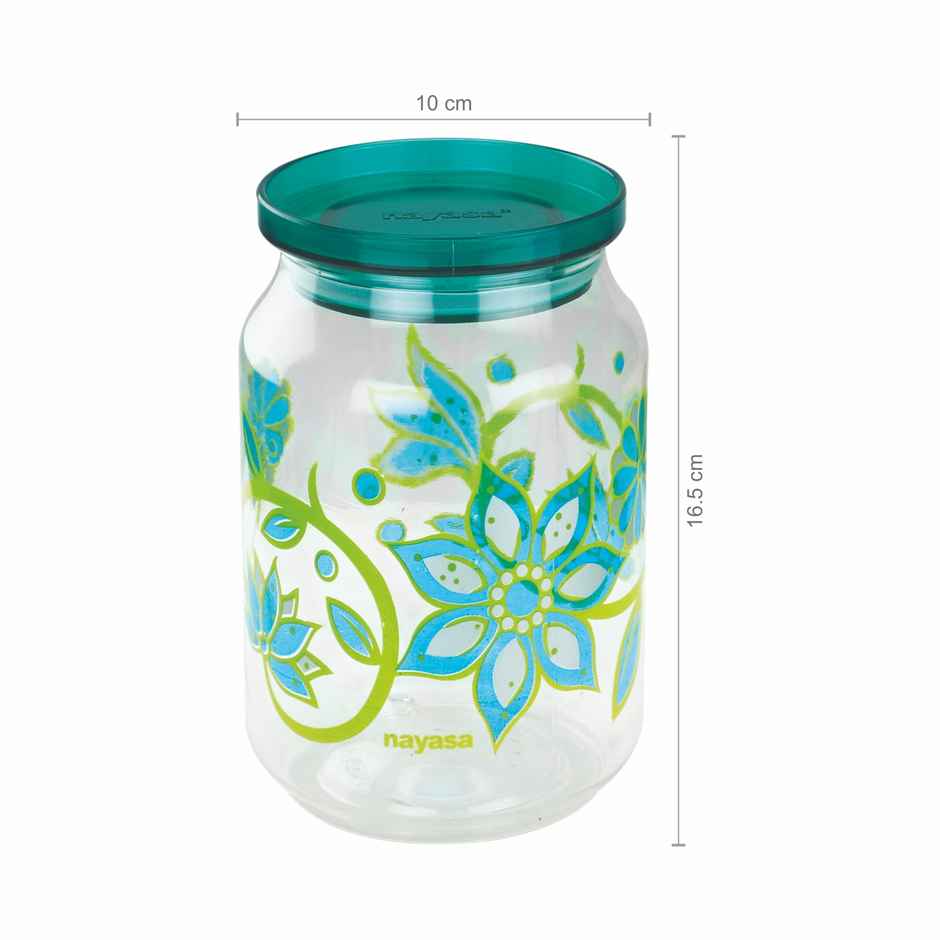 Nayasa Hermit BPA Free Food Grade Airtight Kitchen Storage Stackable Containers | Green - 1 L