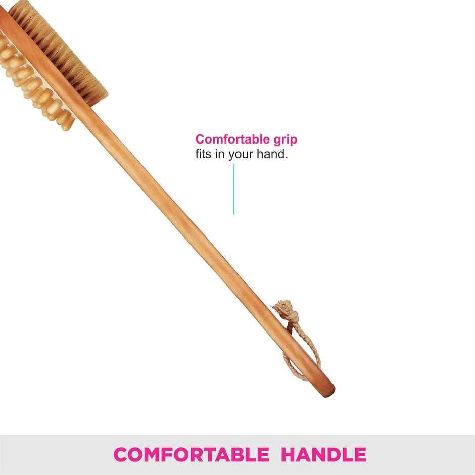 Vega Soft Bristle Bath Brush With Ergonomic Handle | Wood | Wooden