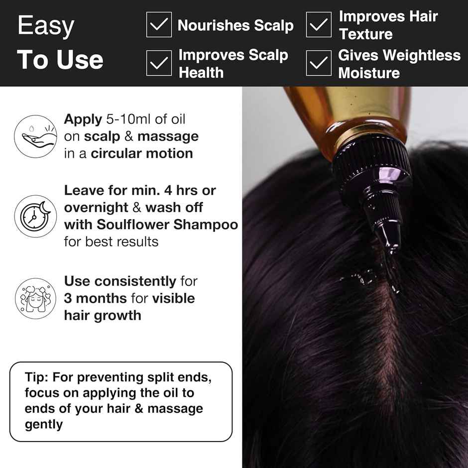 Soulflower Rosemary Mint Hair Growth Oil For Hair Fall & Dandruff Control, Light Hair Oil