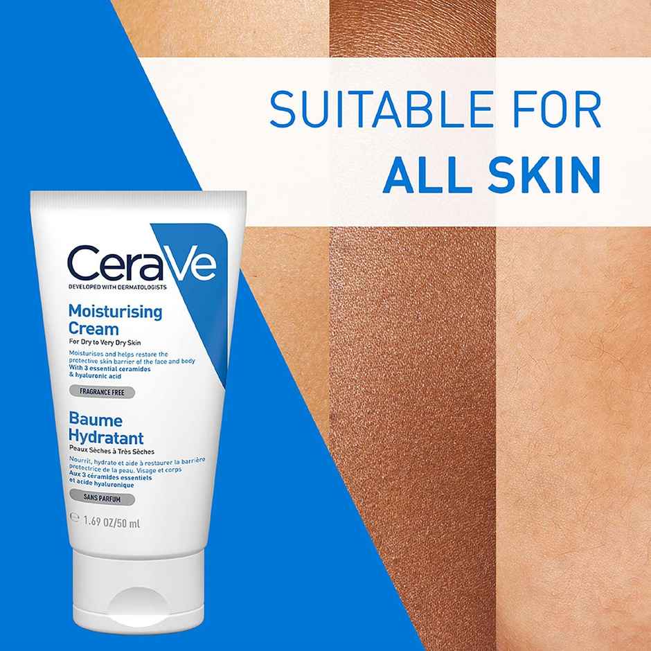 CeraVe Moisturizer Cream For Dry Skin Barrier Repair With Ceramides & Hyaluronic Acid