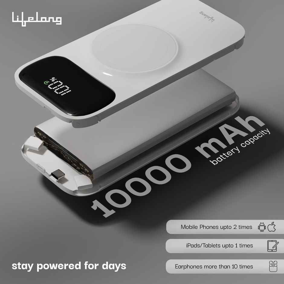 Lifelong ChargeMate 10000 mAh 22.5 W Wireless with MagSafe Slim Pocket Size Power Bank