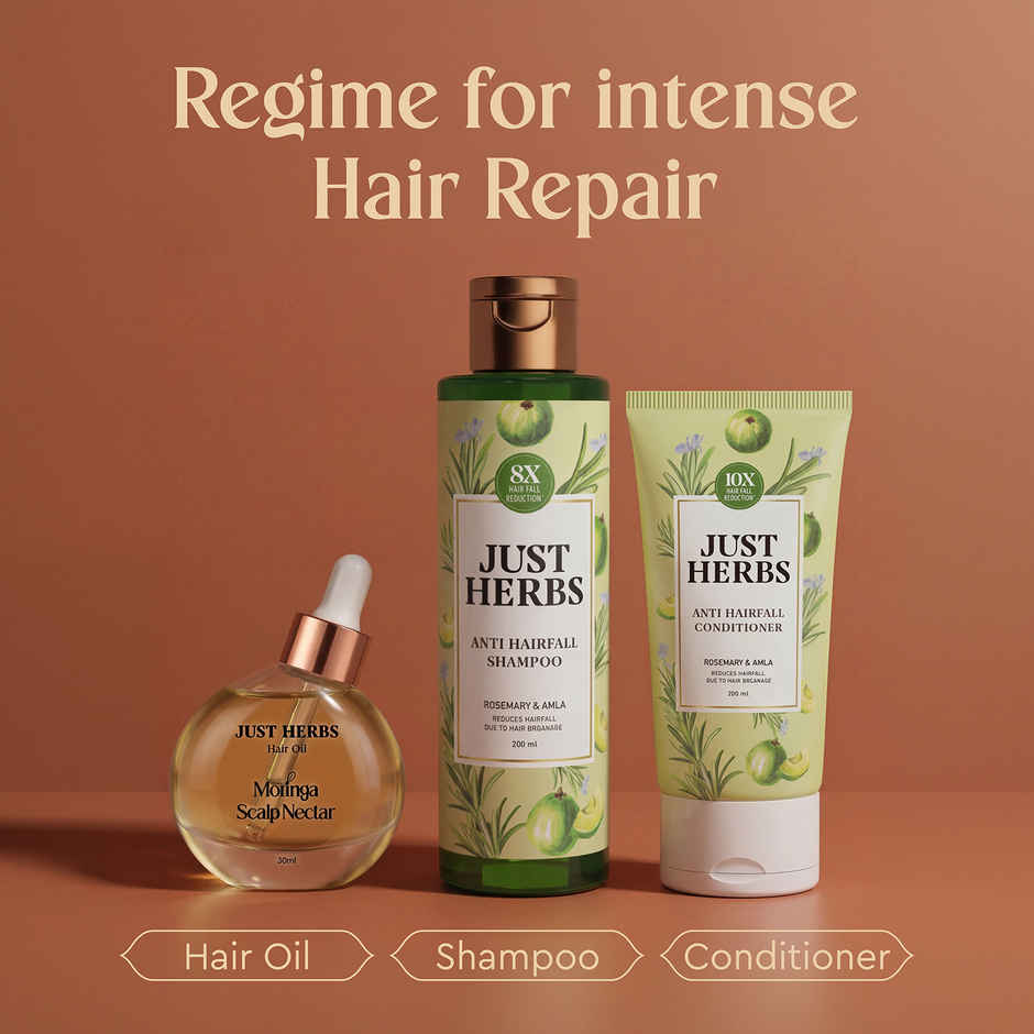 Justherbs Moringa Scalp Nectar Hair Oil | 99% Active Oil Infused | For Men & Women