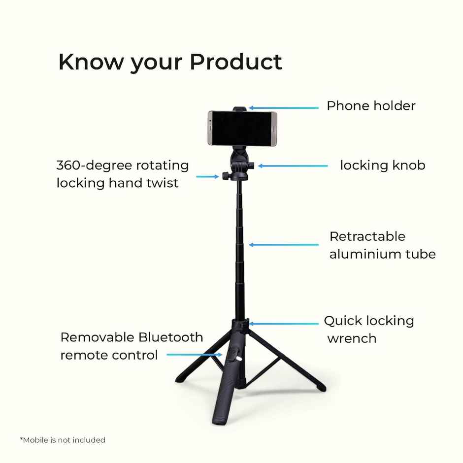Digitek Dtr-525 Ss 160 Cm Long Tripod Selfie Stick With Wireless Remote