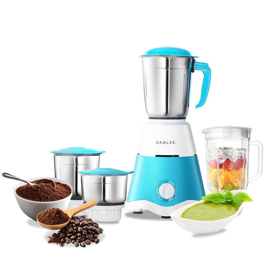 Cadlec Jarsphere 4 Jar 750W Mixer Grinder | High-Power Juicer, Blender & Mixer | Durable ABS Body | Blue