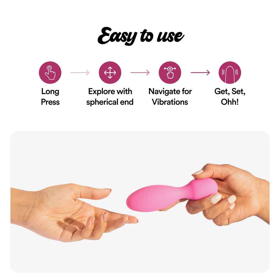 Bold Care Tempt Mini Wand Massager | 8 Patterns | 1 Year Warranty | Waterproof