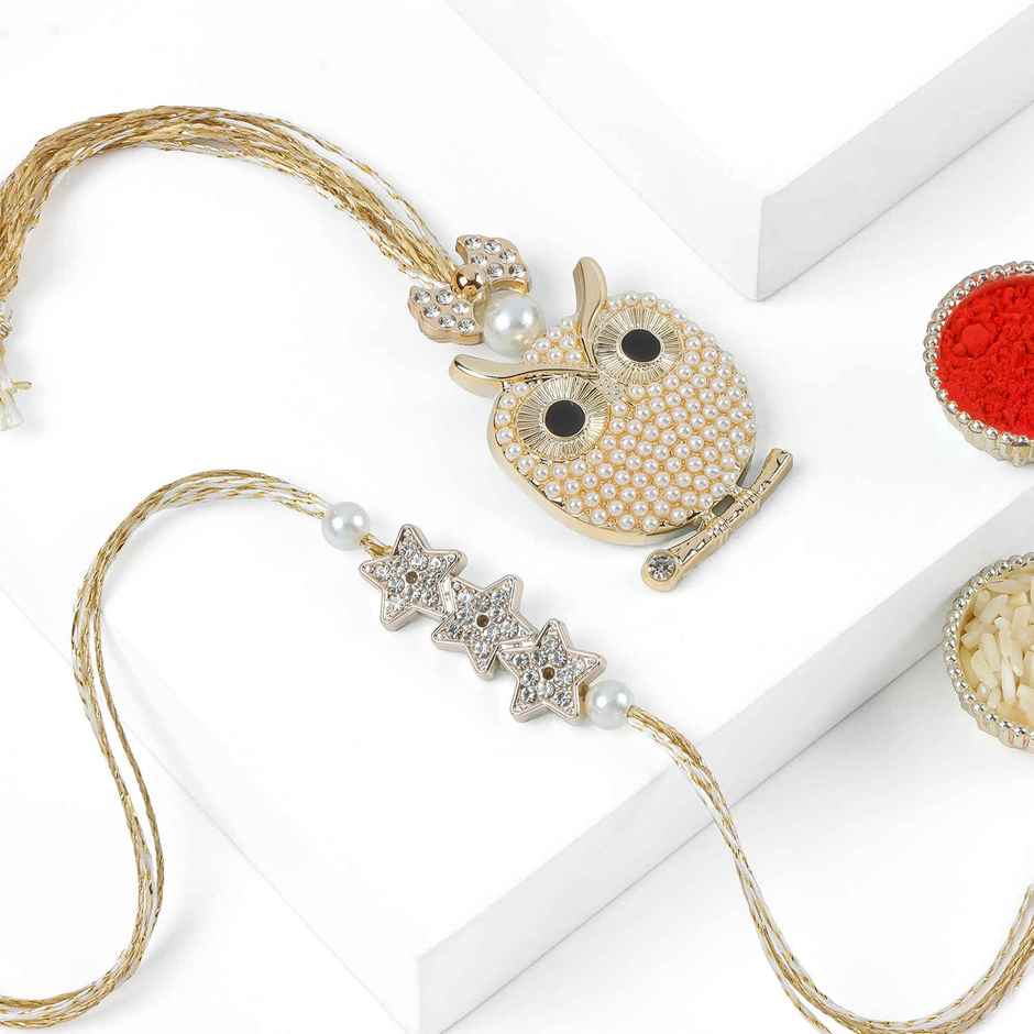 Bhaiya Bhabhi Rakhi Combo | Pearl Luxe | Pack of 2 | FNP