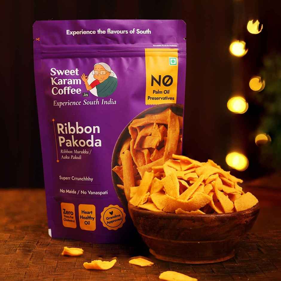 Sweet Karam Coffee Ribbon Pakoda (Murukku /Chakli) - Namkeen Snacks