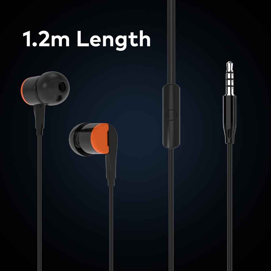 itel L20 Pro Wired Earphones 14Mm Super Bass | Music & Call Control | 1.2M Cable | Black