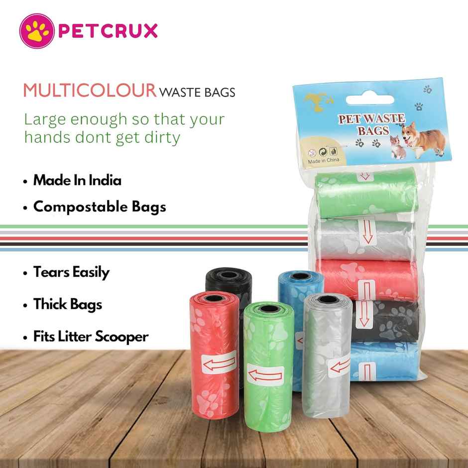 Petcrux Dog Poop Bags - 75 Bags