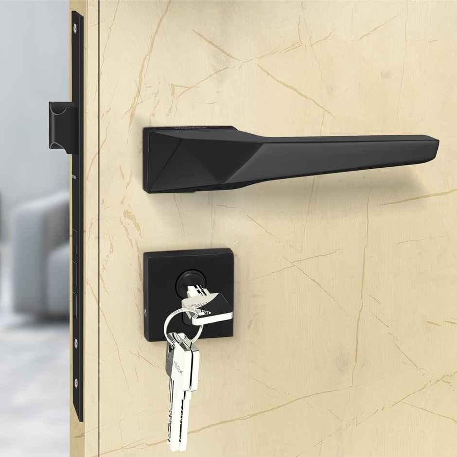 Plantex 7095 Brass Heavy Duty Door Lock Set - Black Finish