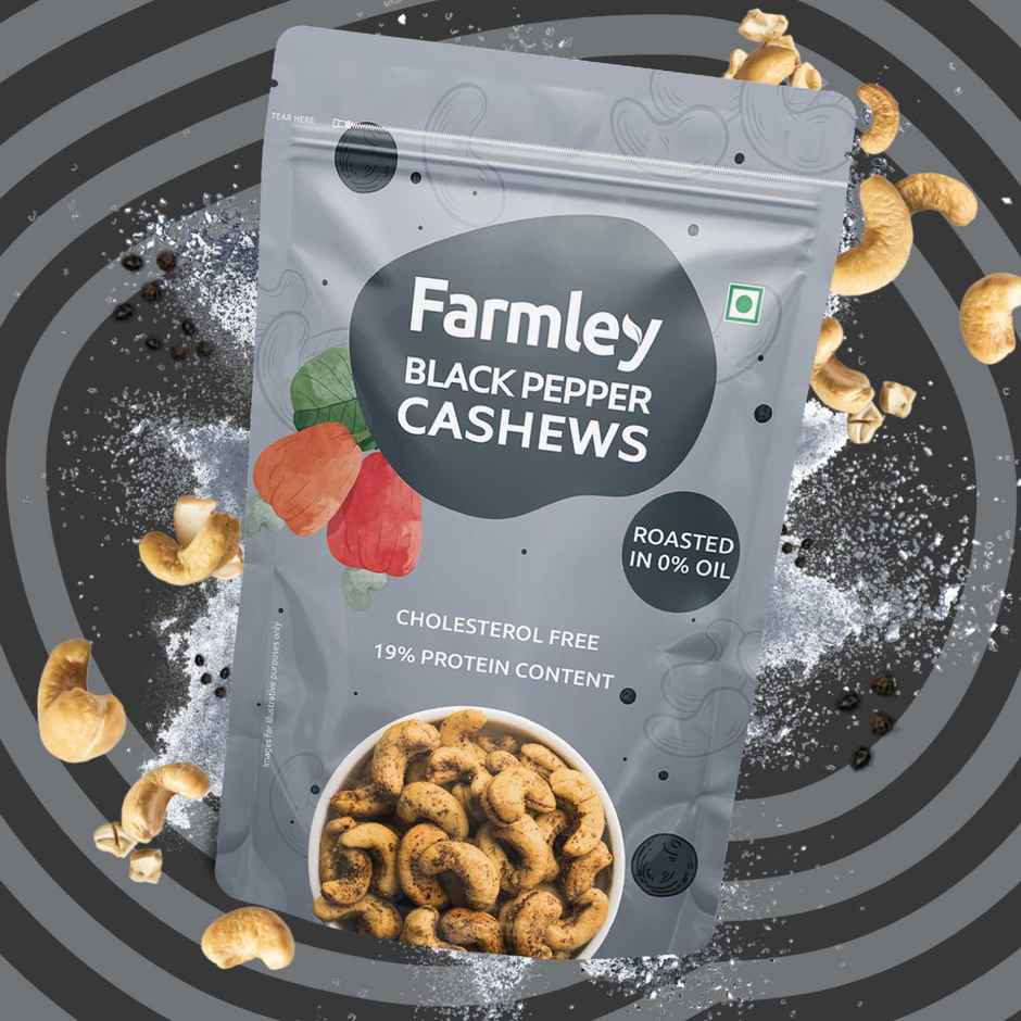 Farmley Black Pepper Roasted Cashews | Kaju Snacks