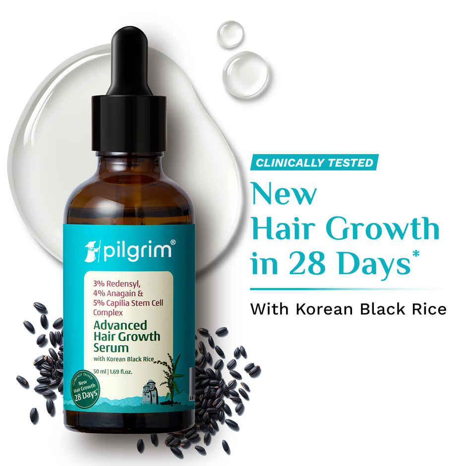Pilgrim Advanced Hair Growth Serum with Redensyl & Anagain Reduces Hair Fall & Boosts Hair Growth