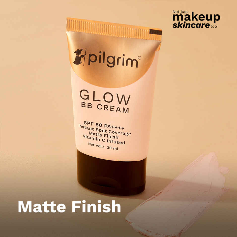 Pilgrim Glow 3-IN-1 BB Cream SPF 50 PA++++ Vitamin C Infused | Matte Finish | Beige Glow 05