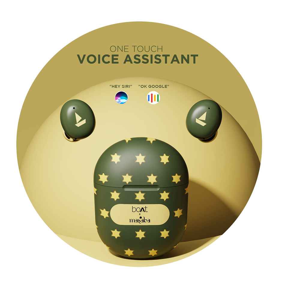 boAt Airdopes 381 TWS Earbuds With 20 Hours Playback, Asap Charge (Green Chasing Star)